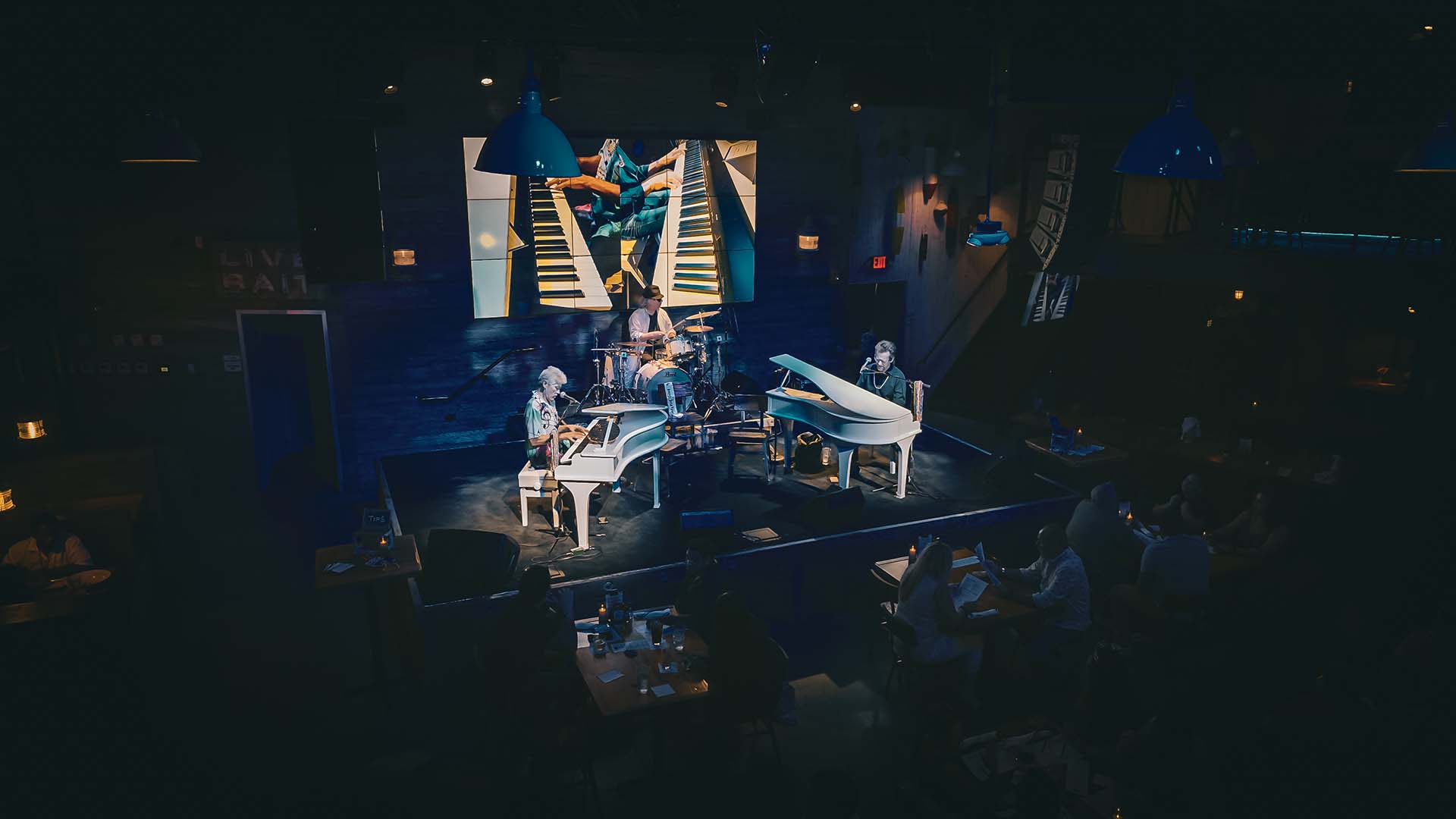 Dockside Dueling Pianos performance on The Wharf stage