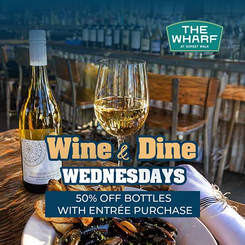 The Wharf Wine & Dine Wednesdays - 50% off bottles with entire purchase