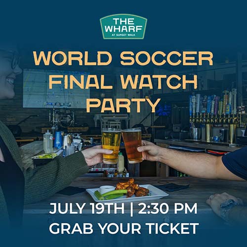 World Soccer Final Watch Party at the Wharf on July 19, 2026 at 2:30 PM